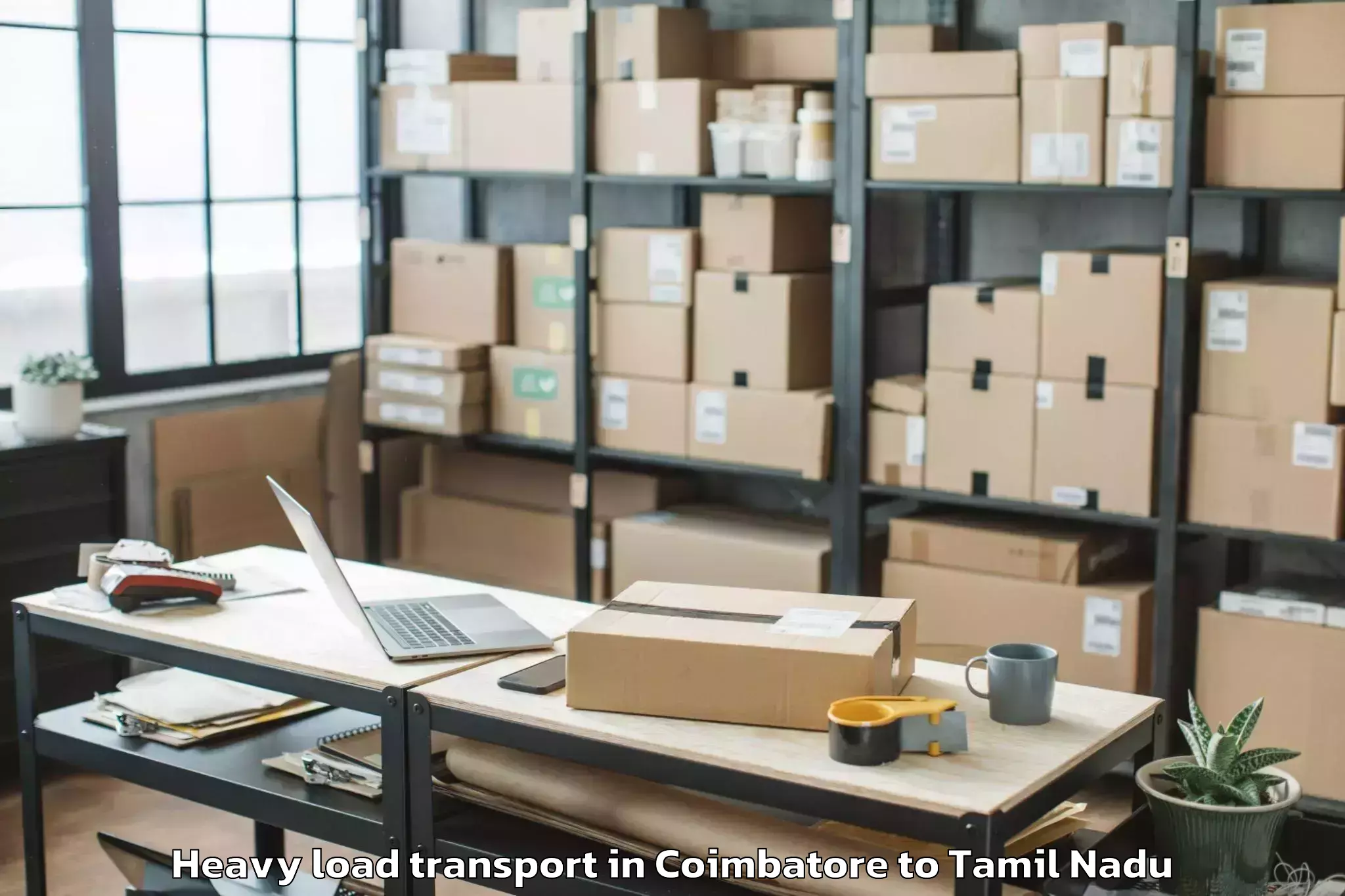 Top Coimbatore to Thanjavur Airport Tjv Heavy Load Transport Available